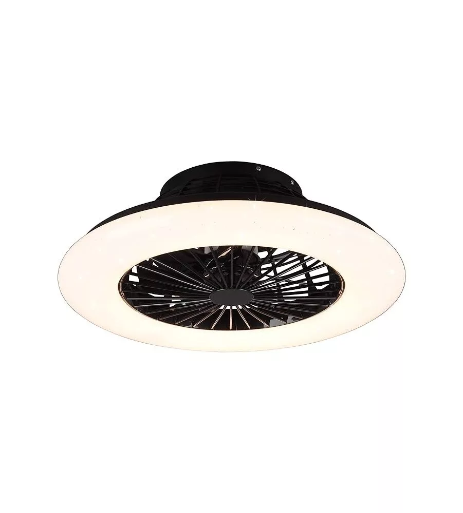 VENTILATORE DA SOFFITTO "STRALSUND" NERO CON LED INCLUSO Ø50 CM, 30W